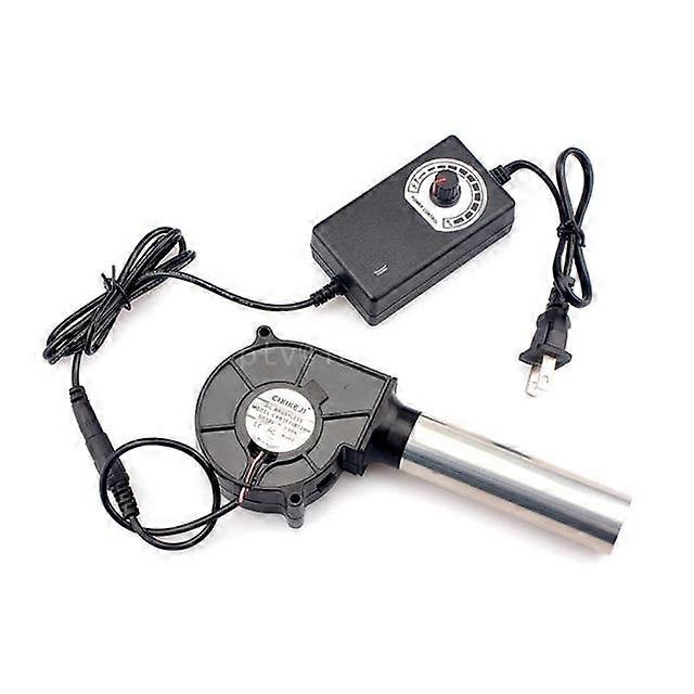 US Plug Powered Outdoor Cooking BBQ Fan Charcoal Blower 12V Portable Barbeque Air Blower for Barbecue Camping