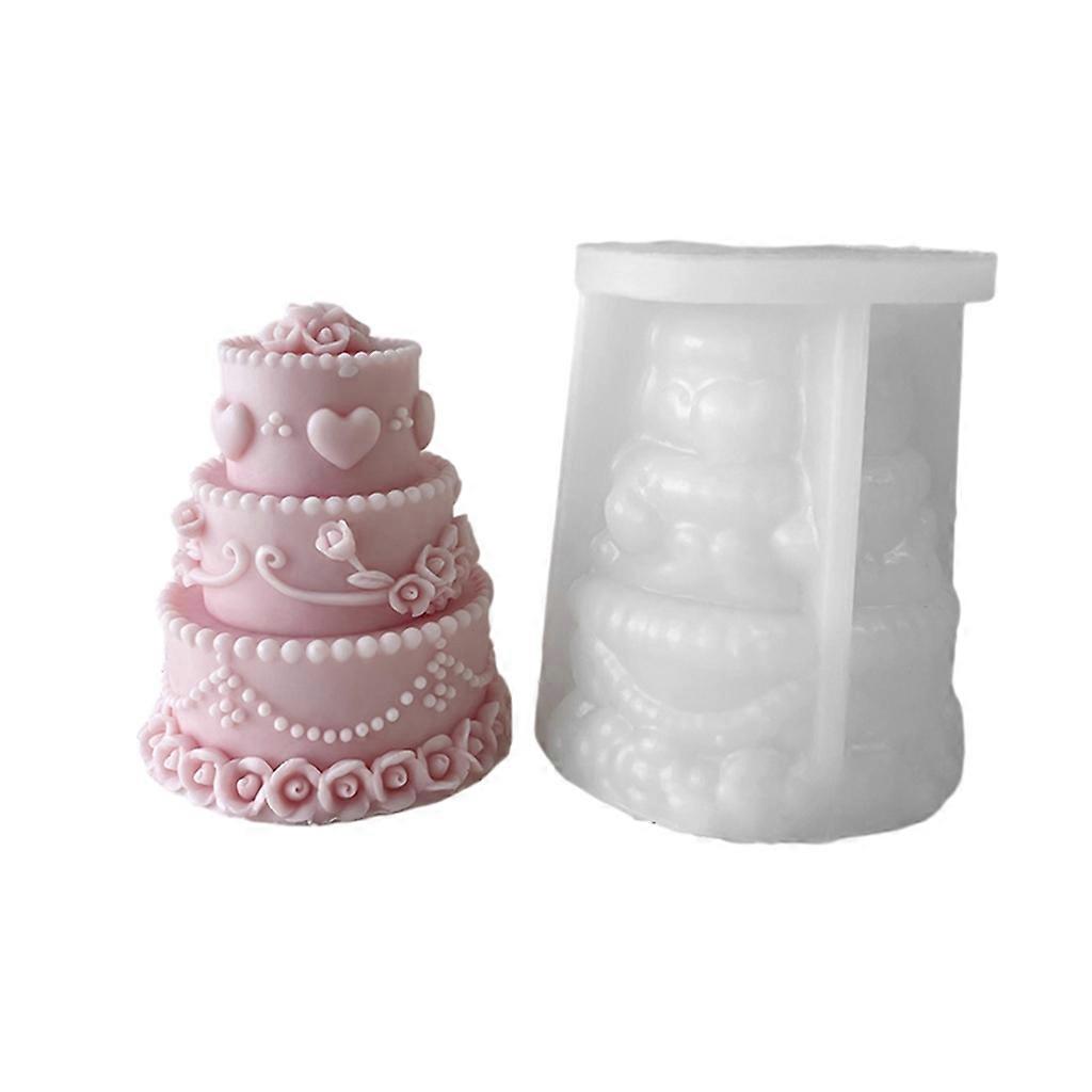 Multilayer Cake Scented Candle Mold DIY Decor Table Ornament Tool Baking Mold