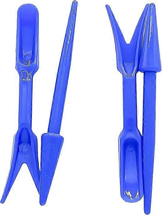 (blue)2-Piece Gardening Kit - Consisting of Pegging Rod and Planting Fork - for Planting Seedlings - High Quality Plastic / Gardening Tool for Seedlin
