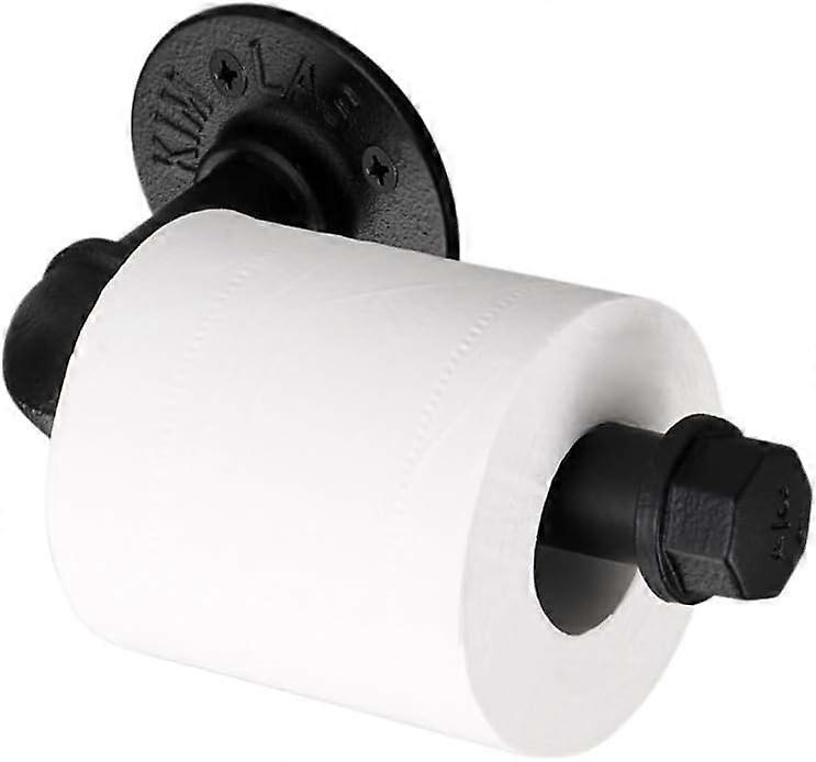 Retro Stainless Steel Toilet Paper Holder Pipe Provides 4 Sets of Screws and Pins All Threaded Components are Removable and Easy to Disassemble, Black