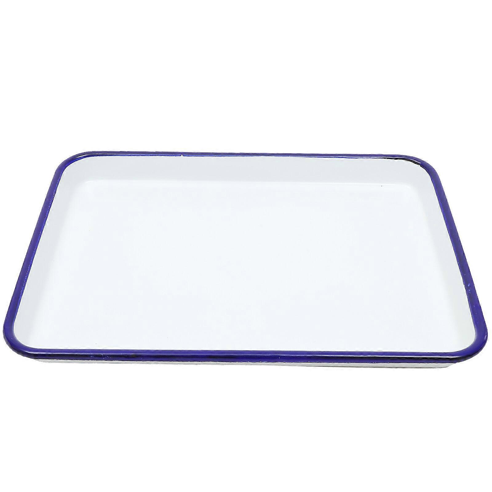 Enamel Bake Pan Enamel Baking Roasting Pan Tray Rectangular Serving Dish Pie Baking Pan
