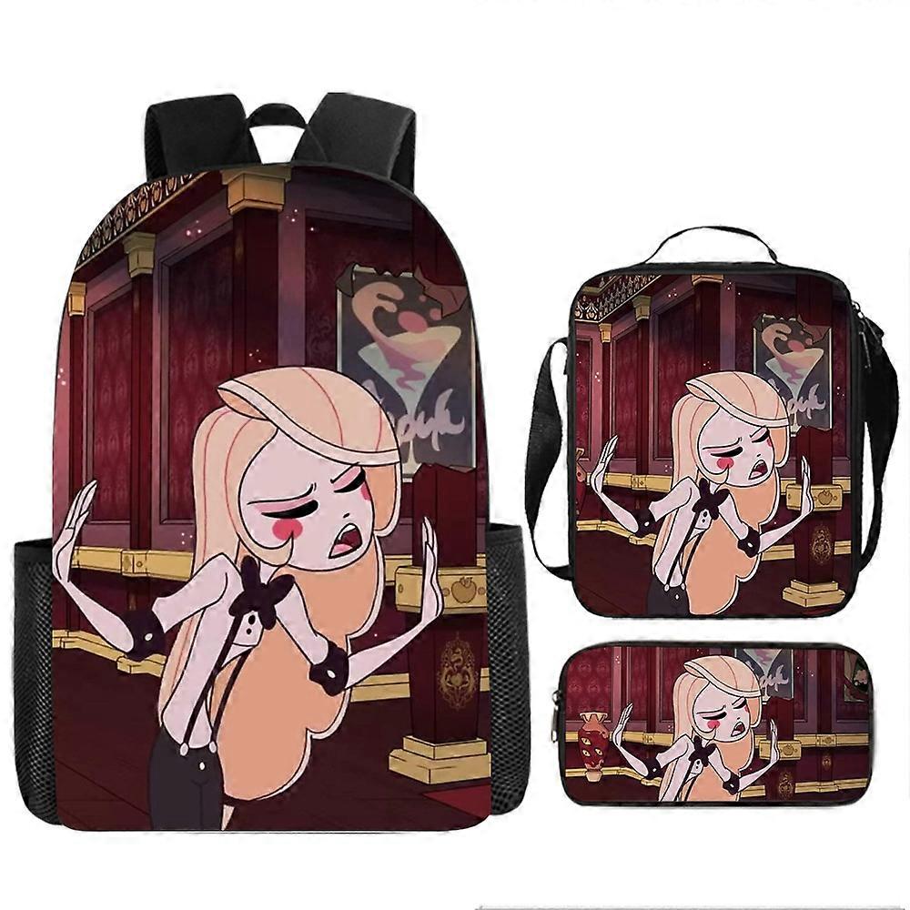 Hell Inn Hazbin Hotel Studente Zaino Cartone Animato Zainetto Zaino a tracolla Zaino a tracolla Matita Ba