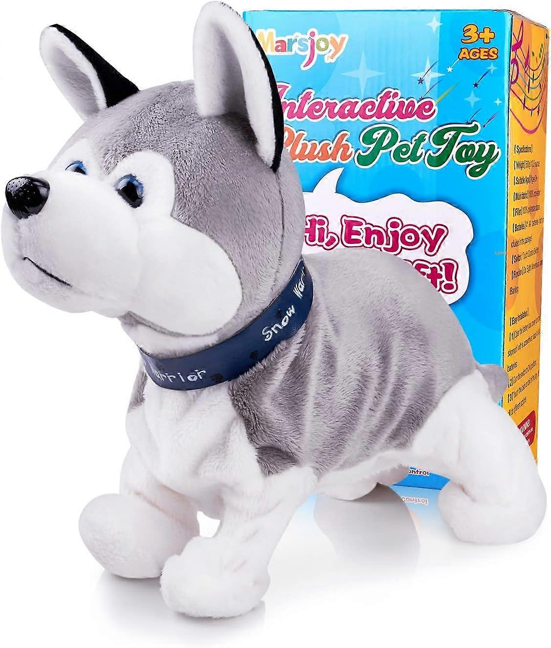 Husky Robot Toy Dog Electronic Dog Toy, Plush Stuffed Animal Dog, Interactive Puppy Plush Animated, Robot Dog Toy for Kid