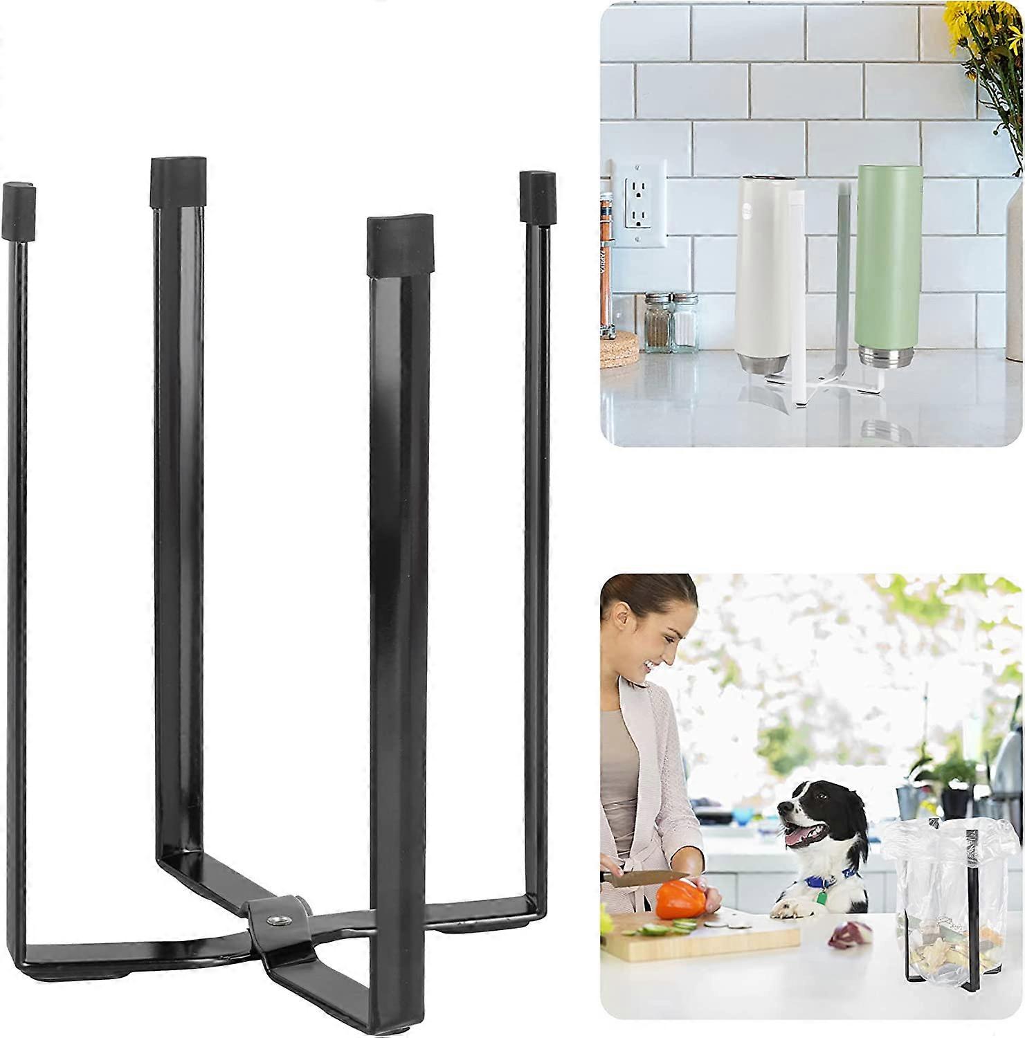 Kitchen Plastic Bag Drying Stand Holder, Multifunctional(Black)