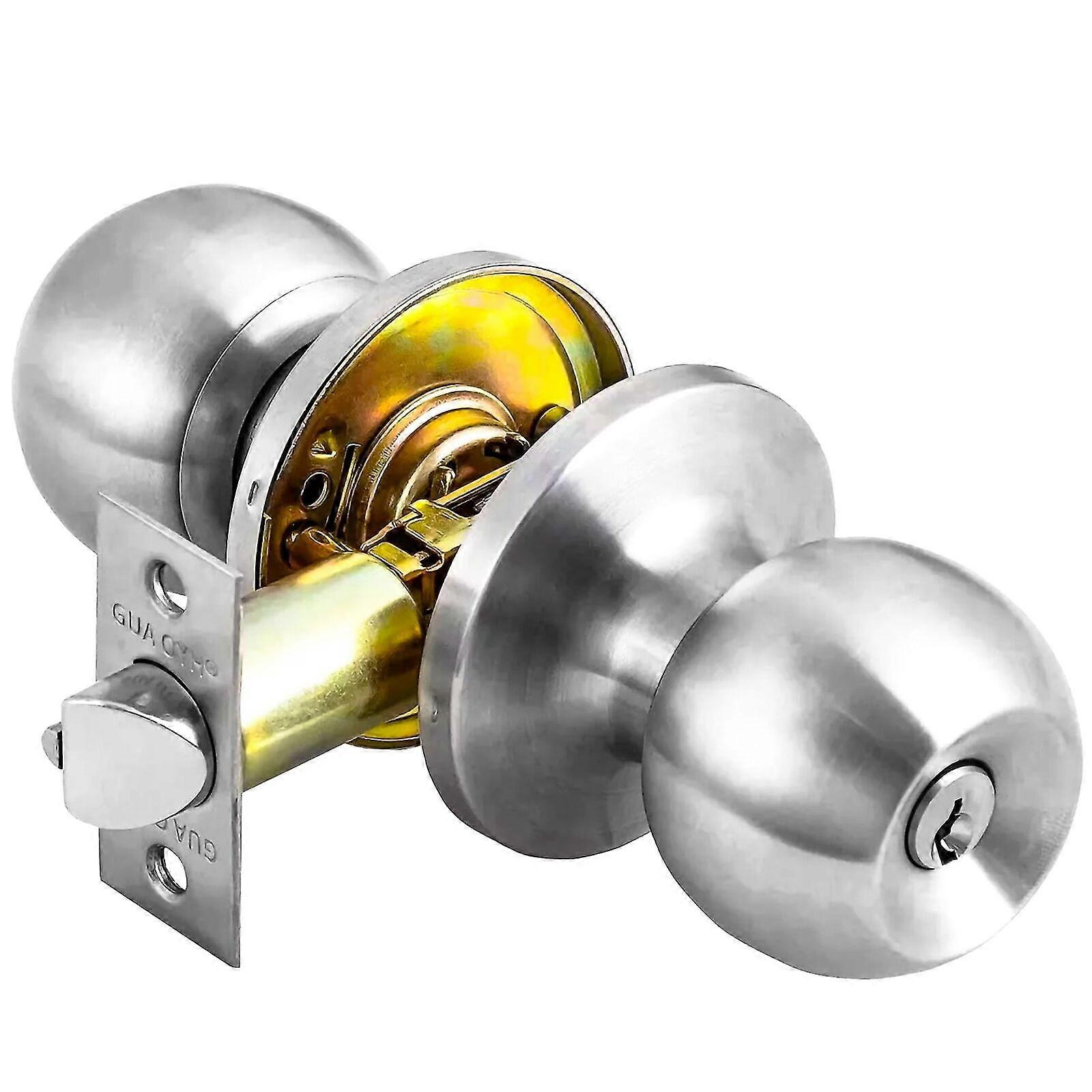 Entry Door Knob Handle Lock Set, Ball Door Knob With Lock And Key Tw