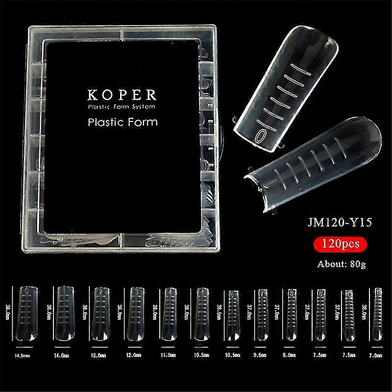 120pcs/box Dual Forms Tips Quick Building Gel Mold Nail System Full Cover Tips Nail Extension Forms For Manicuring Tools