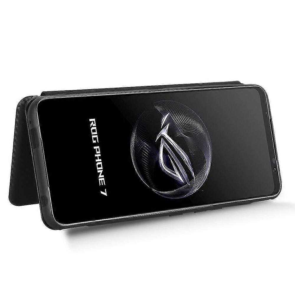 Stand Cover For Asus Rog Phone 7 5g/7 Ultimate 5g Carbon Fiber Texture ...