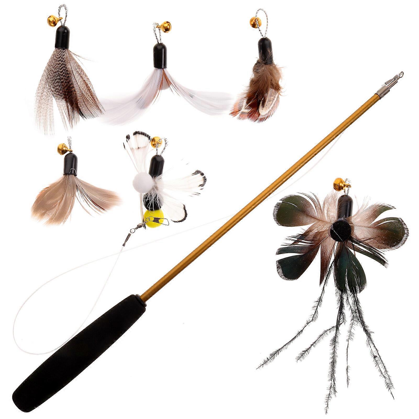 1 Set of Cat Wand Toys Simulated Bugs Refills Cat Wand Attachments Interactive Cat Wand Toys