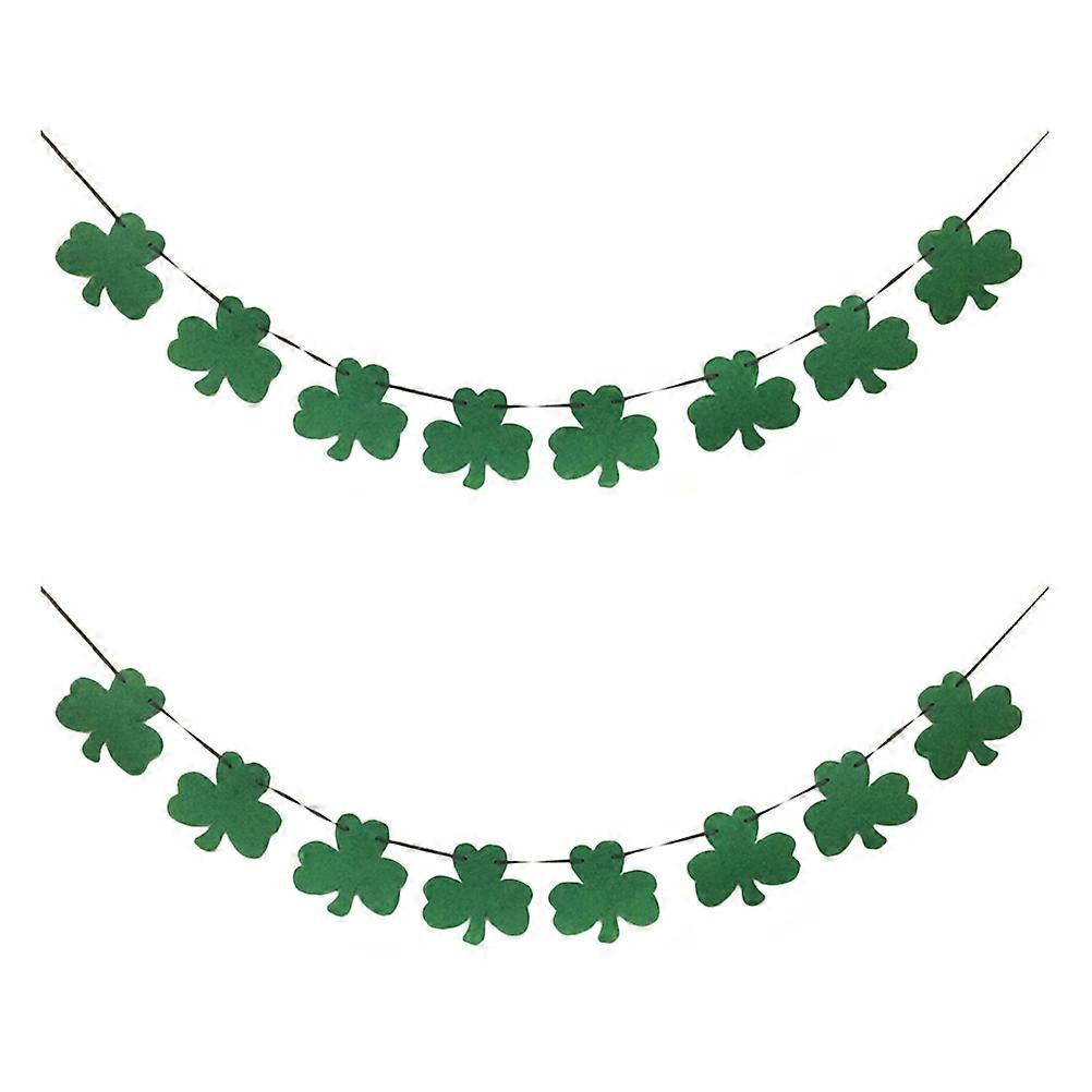 2 ks St. Patrick's Day Bannery Party Hanging Streamer Shamrock Flag Decors