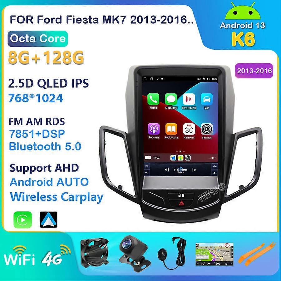 8 Core Carplay Android 13 For Ford Fiesta CarMultimedia Player Auto Radio Automotivo GPS Navigation Stereo 4G DSP 2009-2016