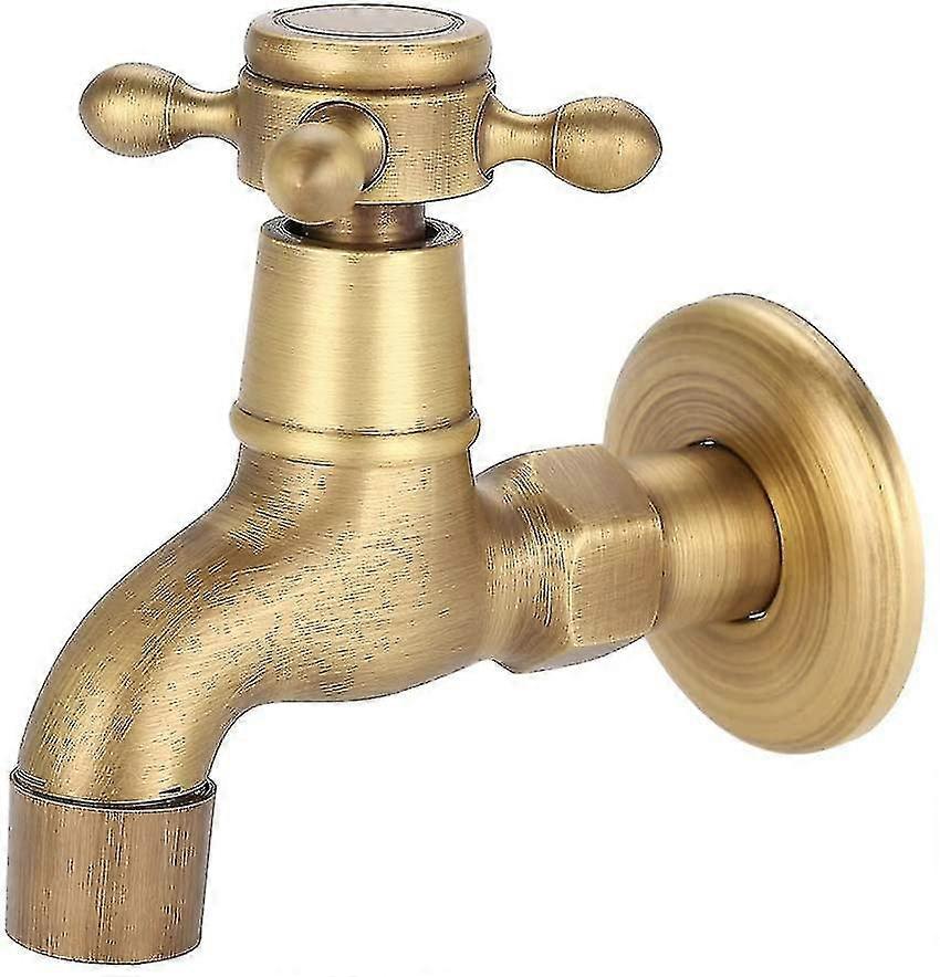G1/2 Wall Mount Vintage Solid Brass Faucet