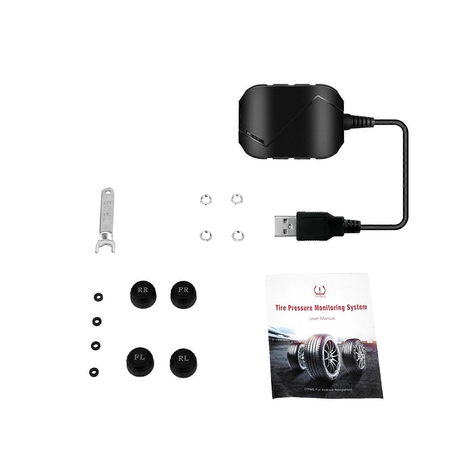 Car TPMS Waterproof Plug And Play Easy Installation Dustproof Portable Temperature Monitoring Universal High-precision USB Tire Pressure Monitoring Sy