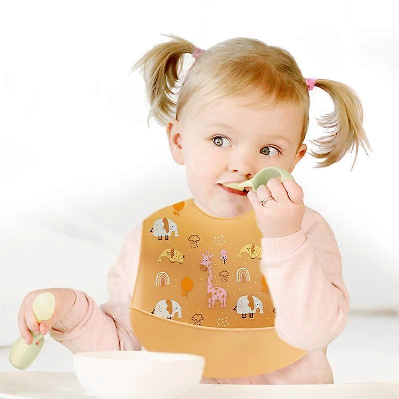 Silicone three-dimensional bib for infants and children, waterproof and anti-dirty bib, ultra-light baby food supplement rice bag