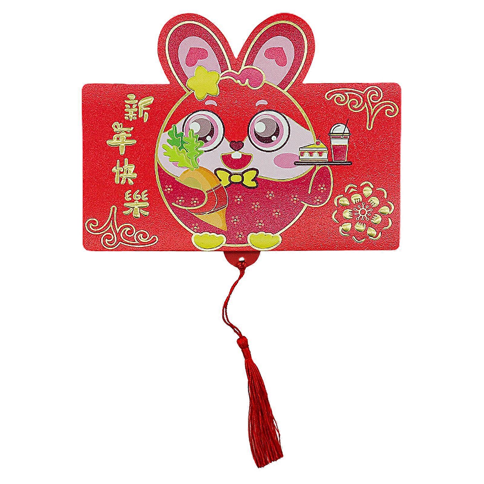 Chinese New Year Red Envelope 6/8 Card Slot Foldable Red Packets,2023 Rabbit Lucky Money Envelopes,HongBao for Wedding Spring Festival