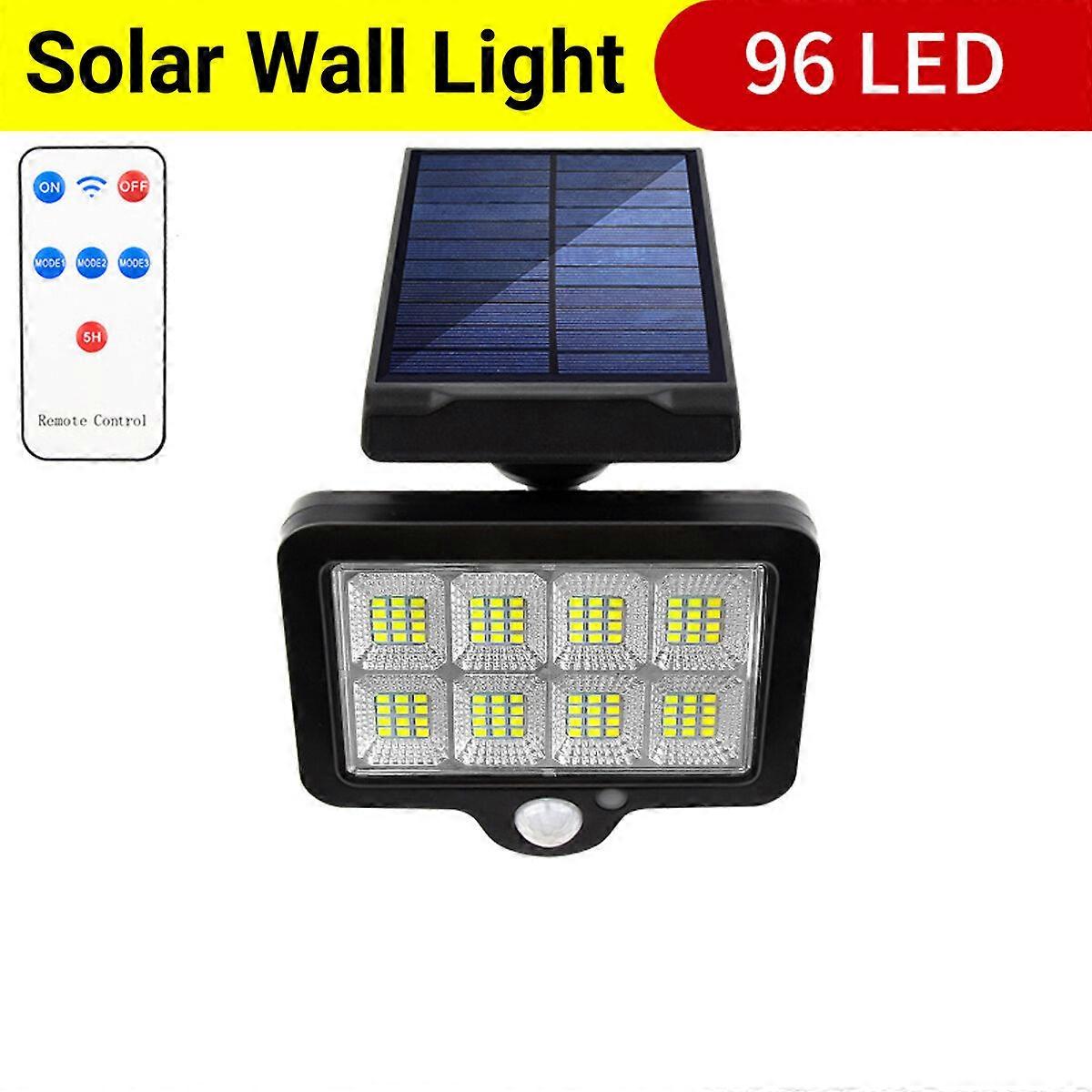 96/120/160 Led Solar Motion Sensor Lights Security Wall Lamp Floodlight Remote C