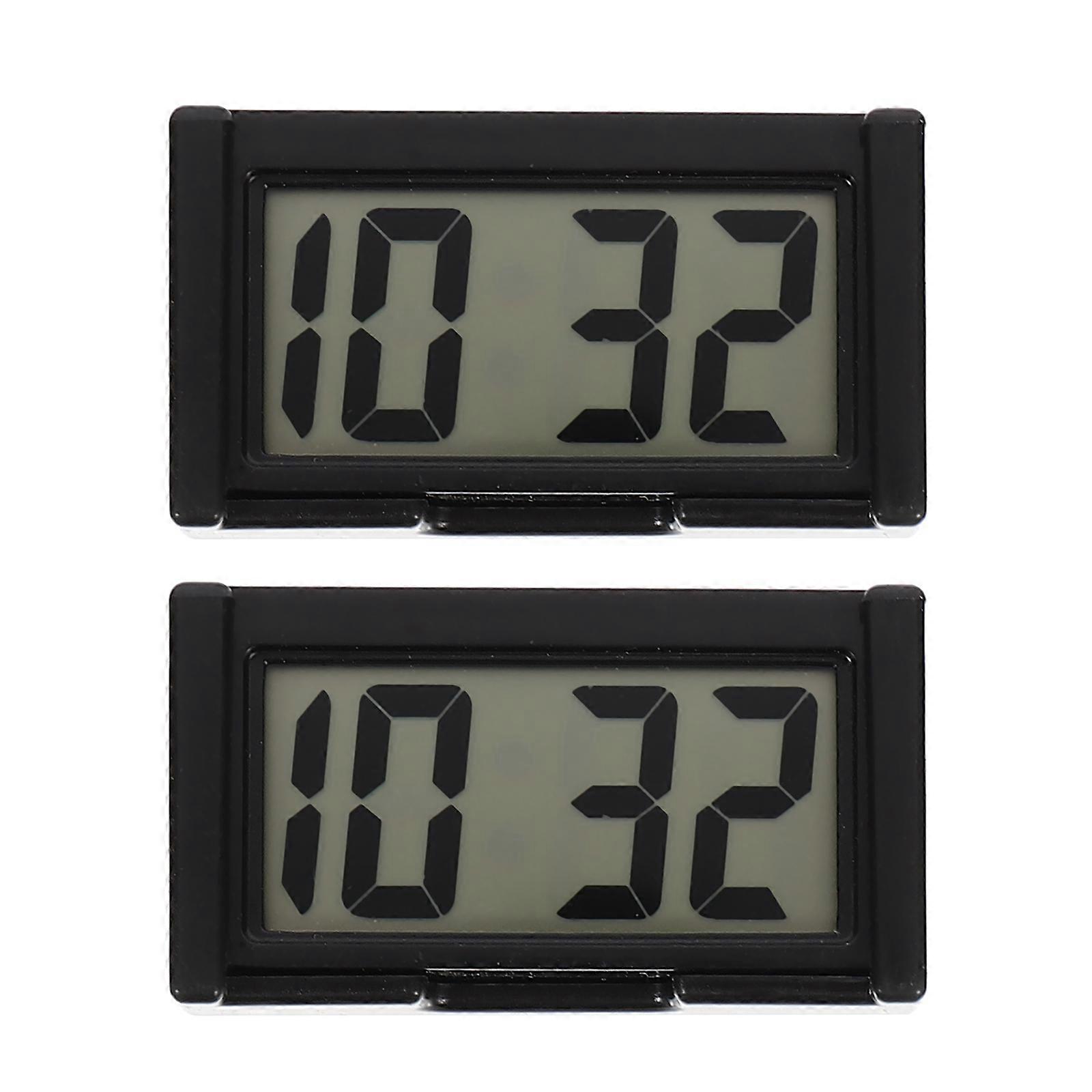 2 Sets Mini Dash Bracket Digital Clock Tabletop Clock Automotive Stick Watch Car Dashboard Digital Clock Car Digital Clock