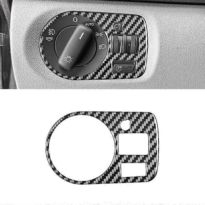 For A3 S3 8P 2006 2007 Carbon Fiber Car Headlight Switch Cover Trim Stickers Interior Accessoires