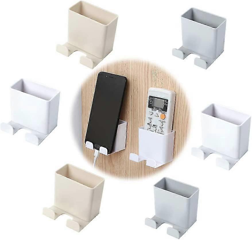 Wall Mounted Cell Phone Holder - Media Organizer Box With Hook - Remote Control Storage Box