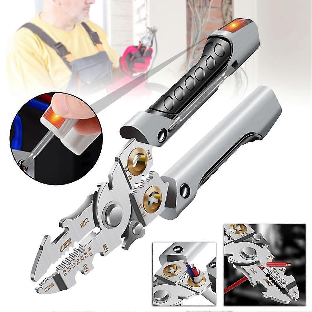 Electrician Special Pliers Portable Cable Scissors for Scraping Pressing Wires for Electrician