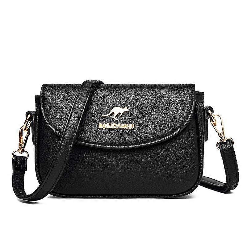 Foreign Soft Leather Women's Bag Multi-layer Single Shoulder Crossbody Bag Fashion Small Bag