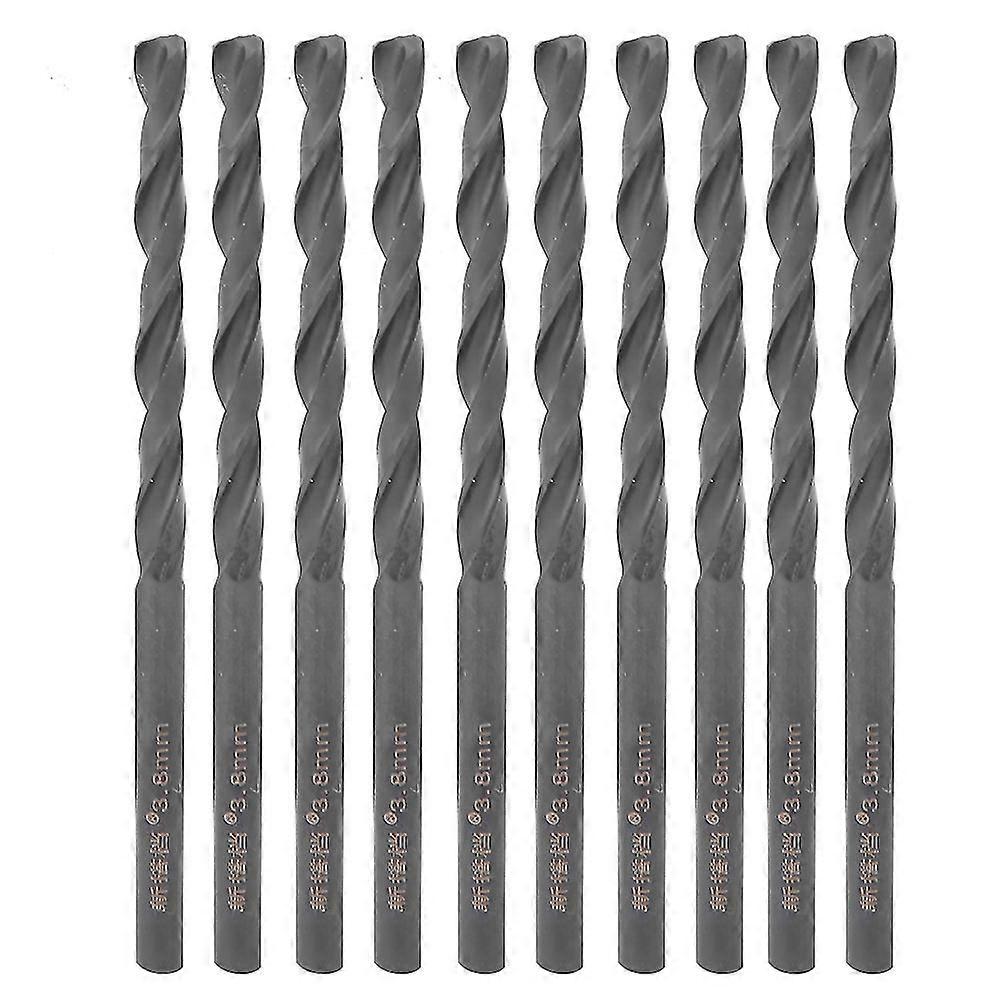 10PCS High Speed Steel Cobalt Drill Bit Set HSS Straight Shank Twisted Drill Bit (3.8 Diameter)