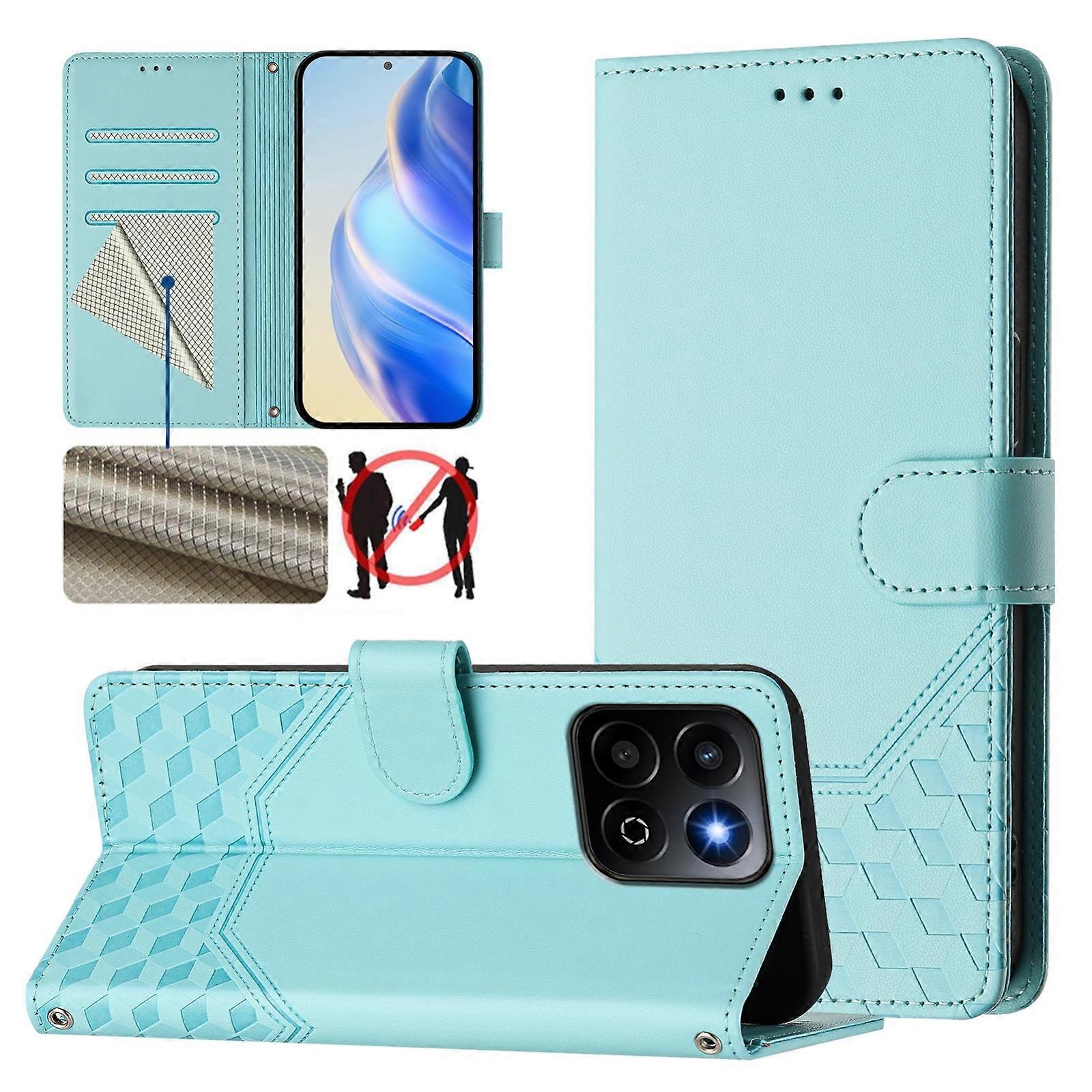 Honeycomb Embossing RFID Leather Phone Case