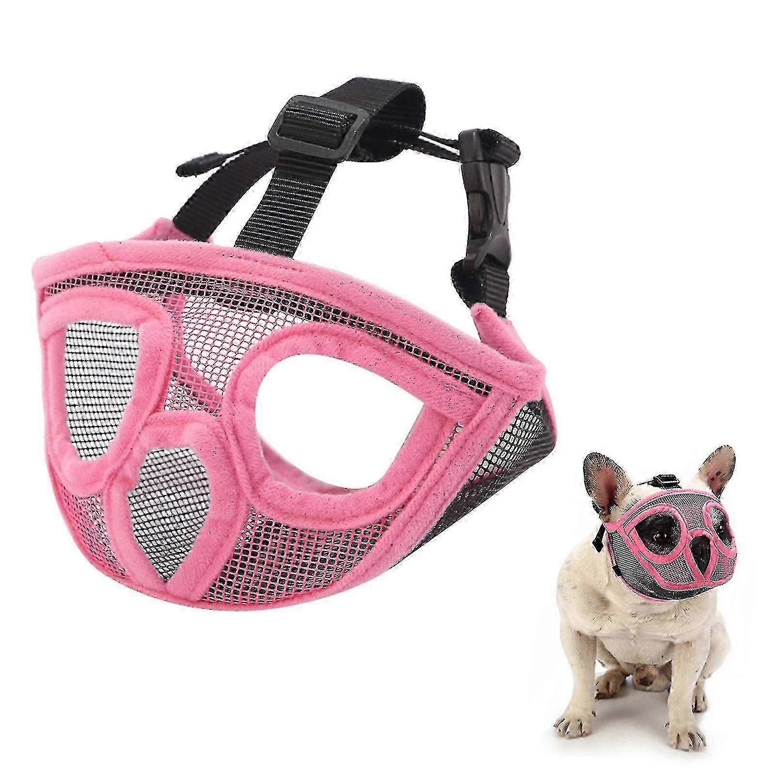 قصيرة الخطم كمامة البلدغ كمامة الشرب قابل للتعديل تنفس شبكة للتدريب العض نباح