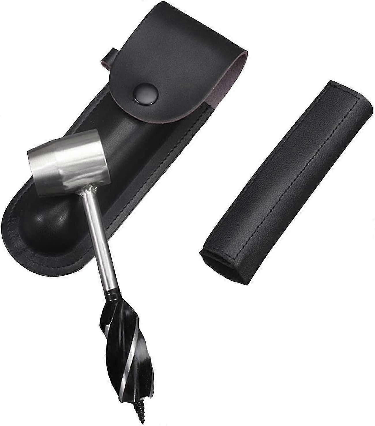 Manual Auger Drill, Survival Tools For Settlers Wrench, Scotch Eye Wood Auger Drill Bit For Backpack(black)
