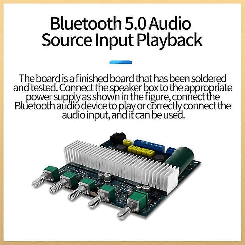 TPA3116 Bluetooth Amplifier Board 2.1 Channel High Power Bluetooth 5.0 Audio Amplifiers DC12V-24V 2