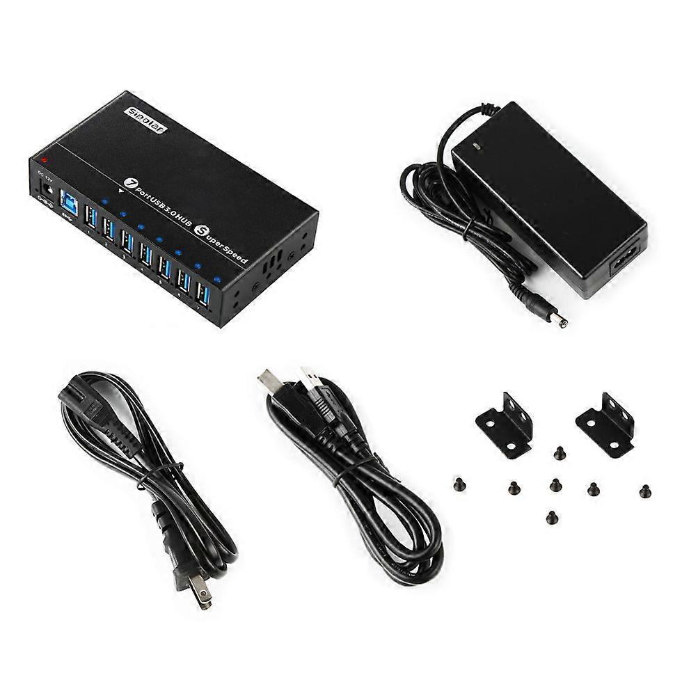 1.0Metre 7-Port USB 3.0 Hub Power Supply Simultaneously Use Hard Drive USB3.0 Splitter for Laptop