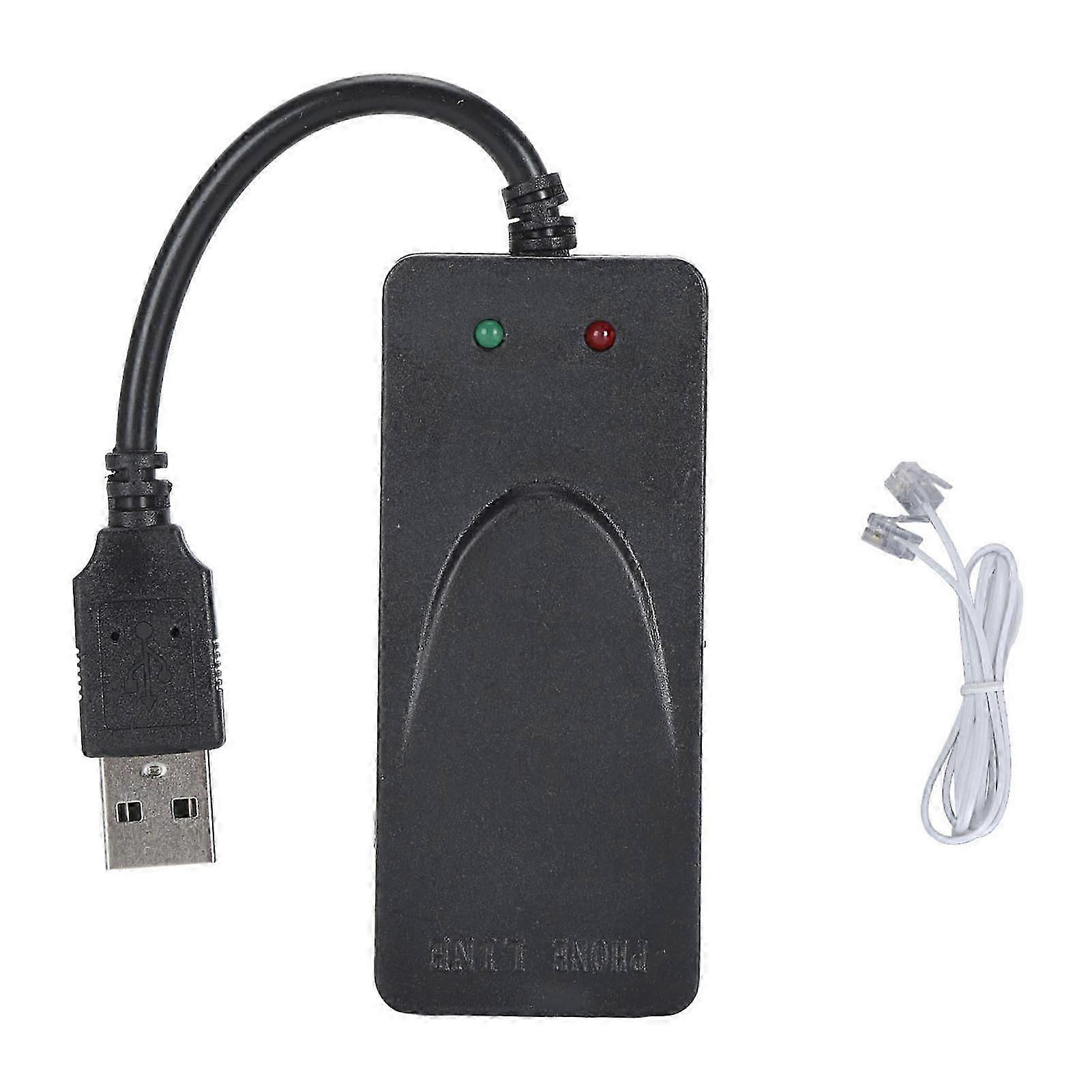 Modem dati fax esterno USB 56K con doppia porta RJ11, supporto ID chiamante, modem fax per computer portatile, per Windows e Linux