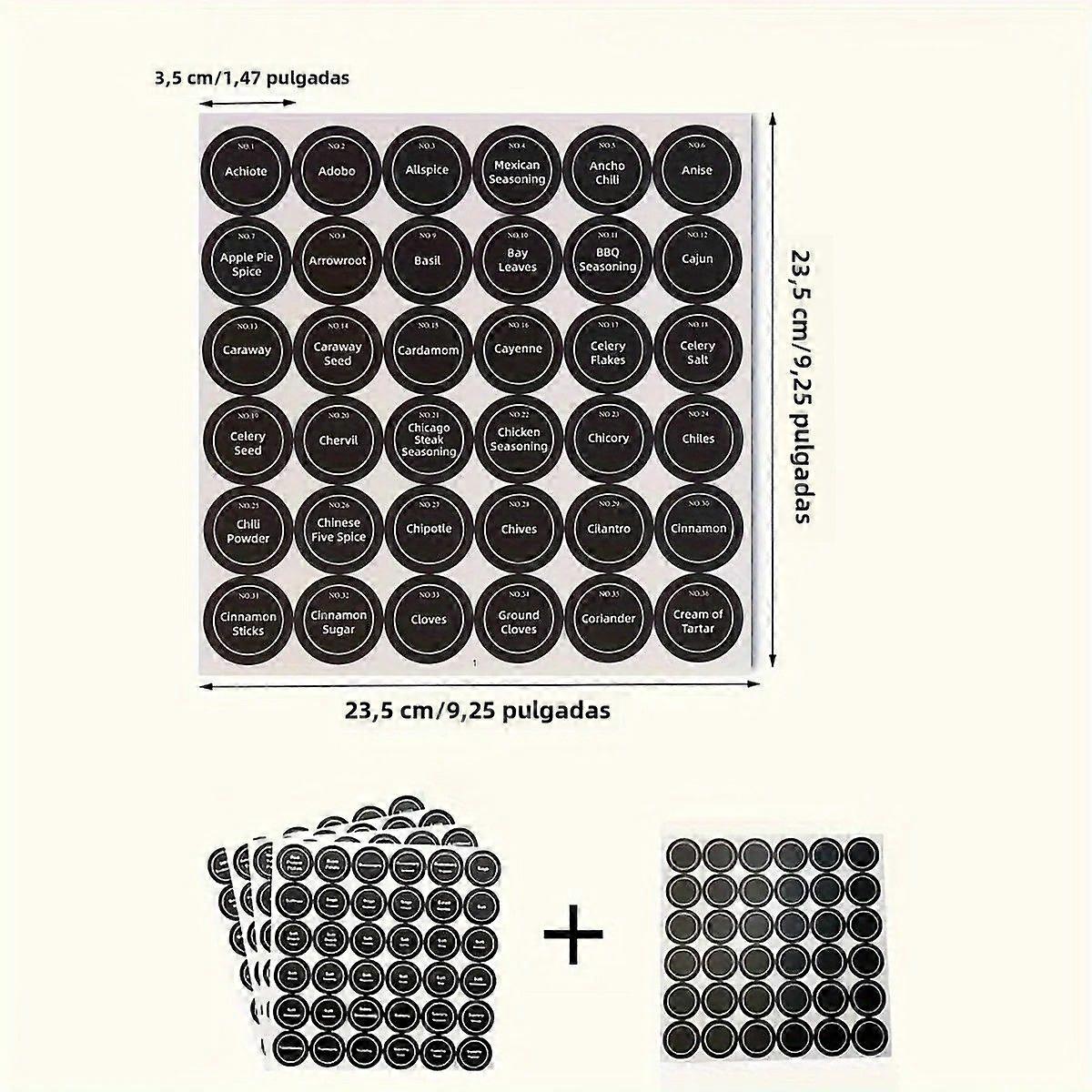 Printed Round Spice Labels 180pcs Waterproof Storage Labels for Modern Condiment Bottles for Kitchen BBQ
