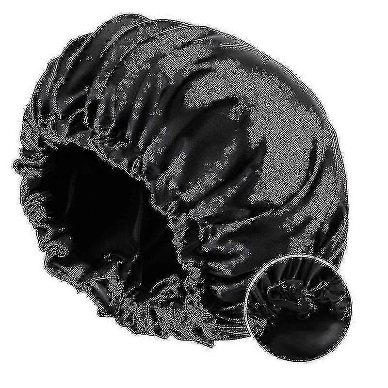 ディープコンディショニングヒートキャップ蒸しヘアスタイリングとトリートメントスチームキャップ蒸しヘアケアセラピーブラック+ブラック
