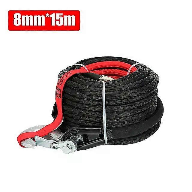 8mm*15m Synthetic Winch Rope Tow Car 4x4 Accessories Off Road Trailer Strap Breaking Strength Max 20500LBS compatible for ATV SUV Vehicle MAXP