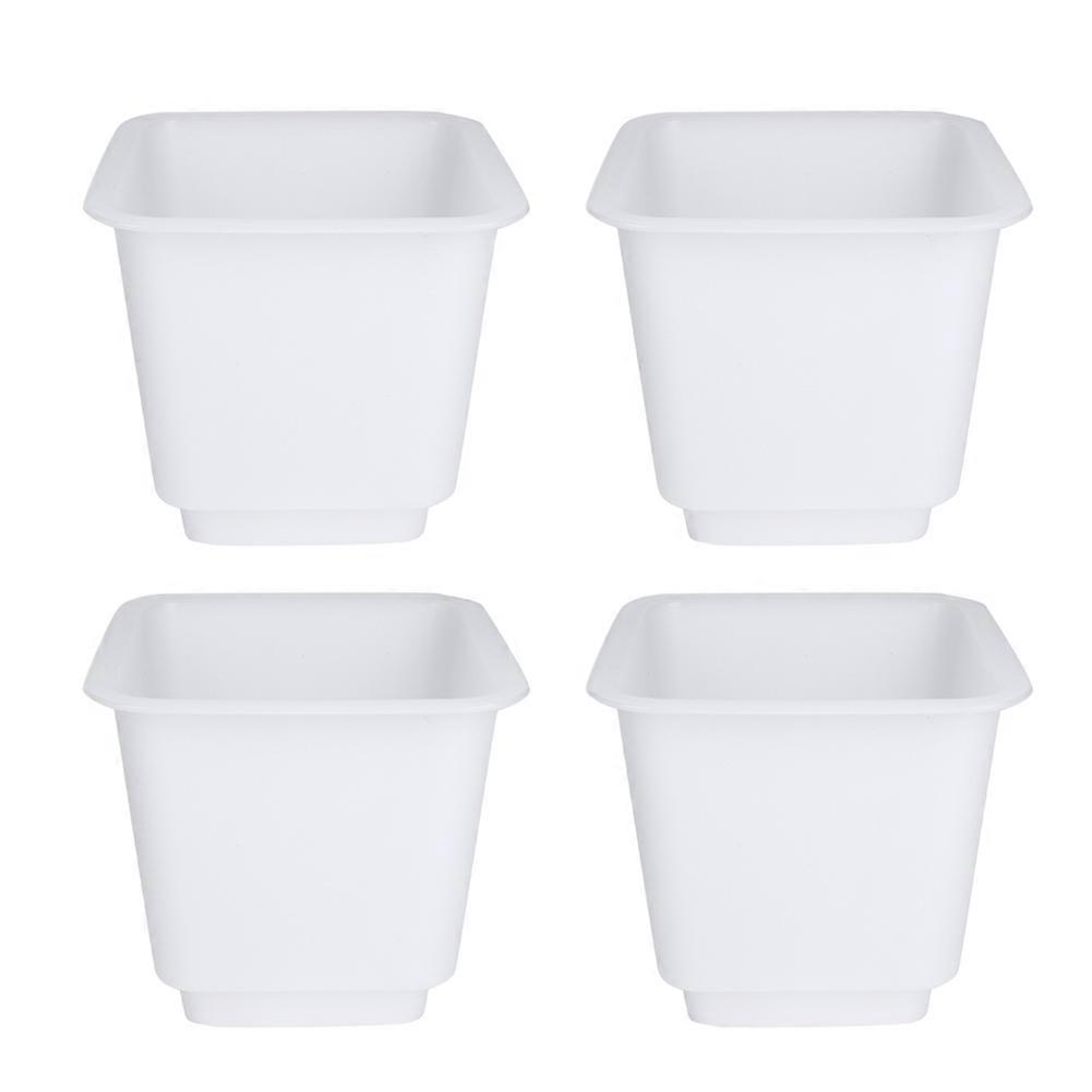 4Pcs Rectangle Leg White Matte PP Plastic Height Feet Pad Accessories