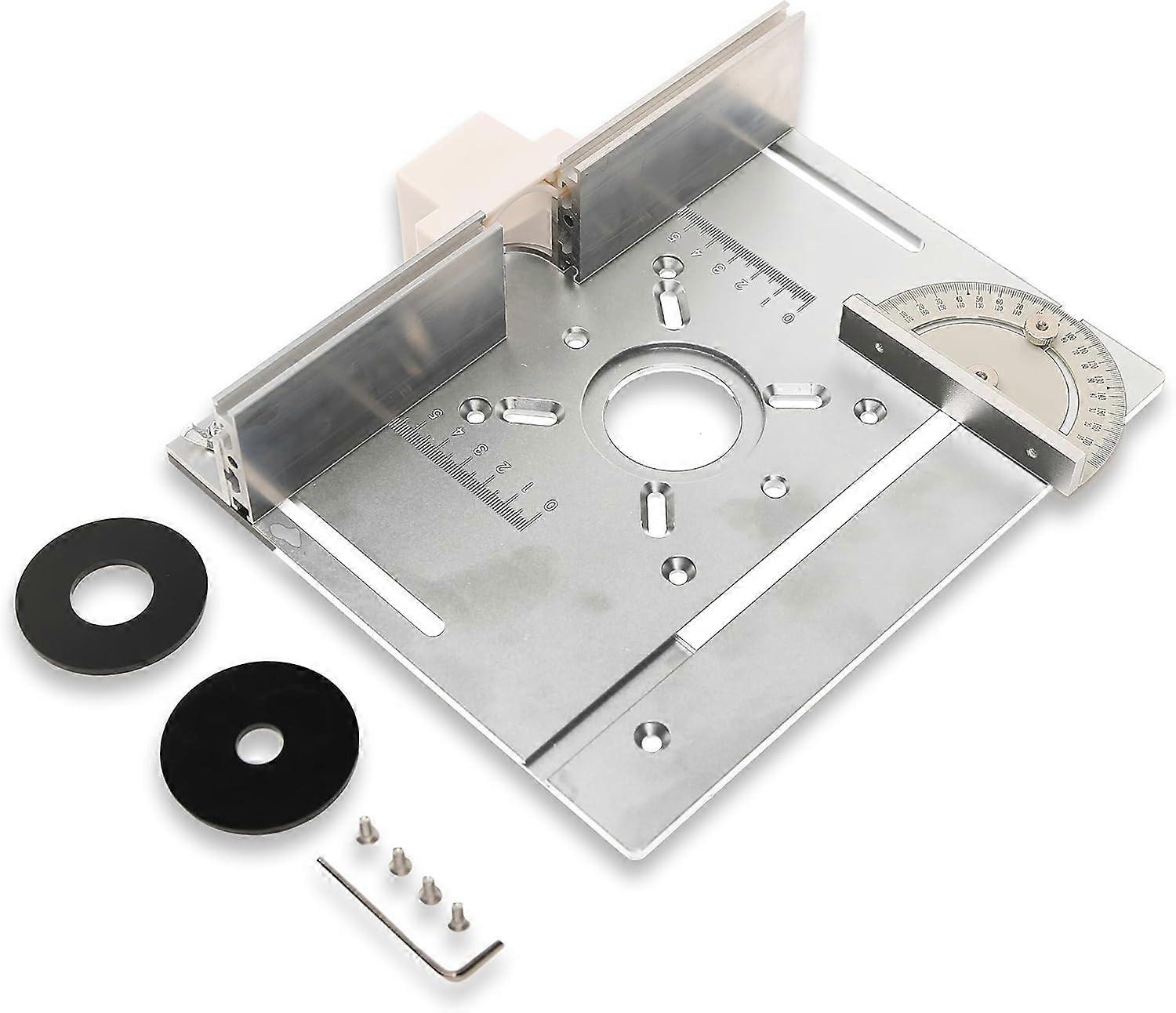 Aluminum Router Table Insert Plate, Flip Plate for Woodworking, Includes Miter Gauge and Sliding Fence