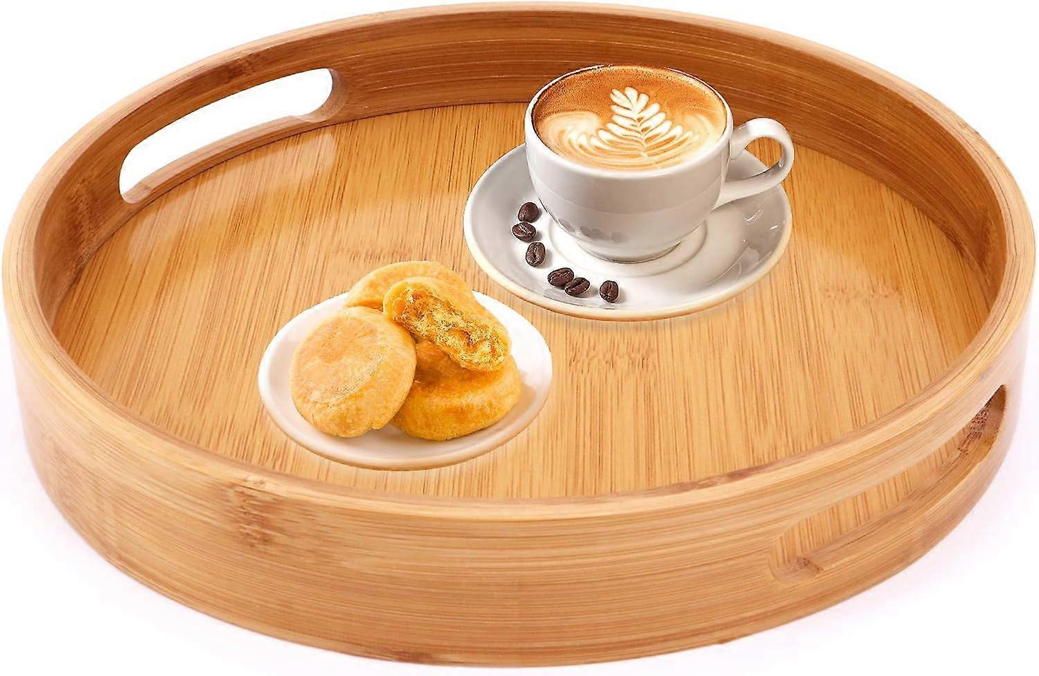 Eco-friendly Sustainable Bamboo Serving Tray For Versatile Home Use, Decorative Wood Tray With Smooth Surface And Raised Edge Design For Easy Grip