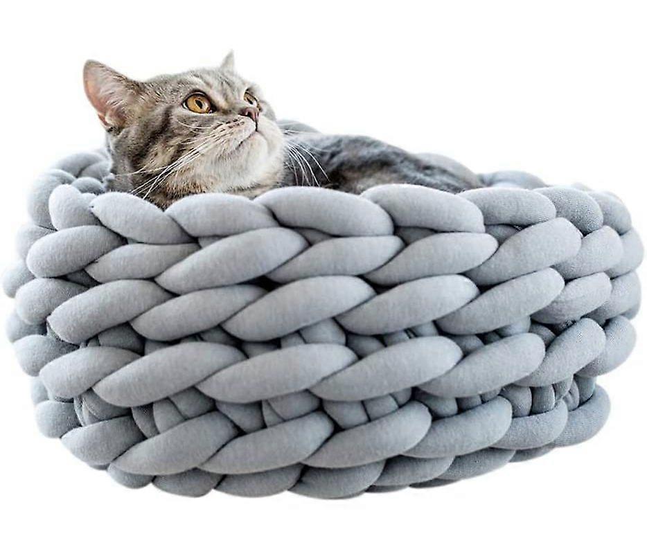 Artisanal Pet Nest, Soft Material Handmade Chunky Knit Warm New Round Cozy Easy To Clean Improves Sleep Quality