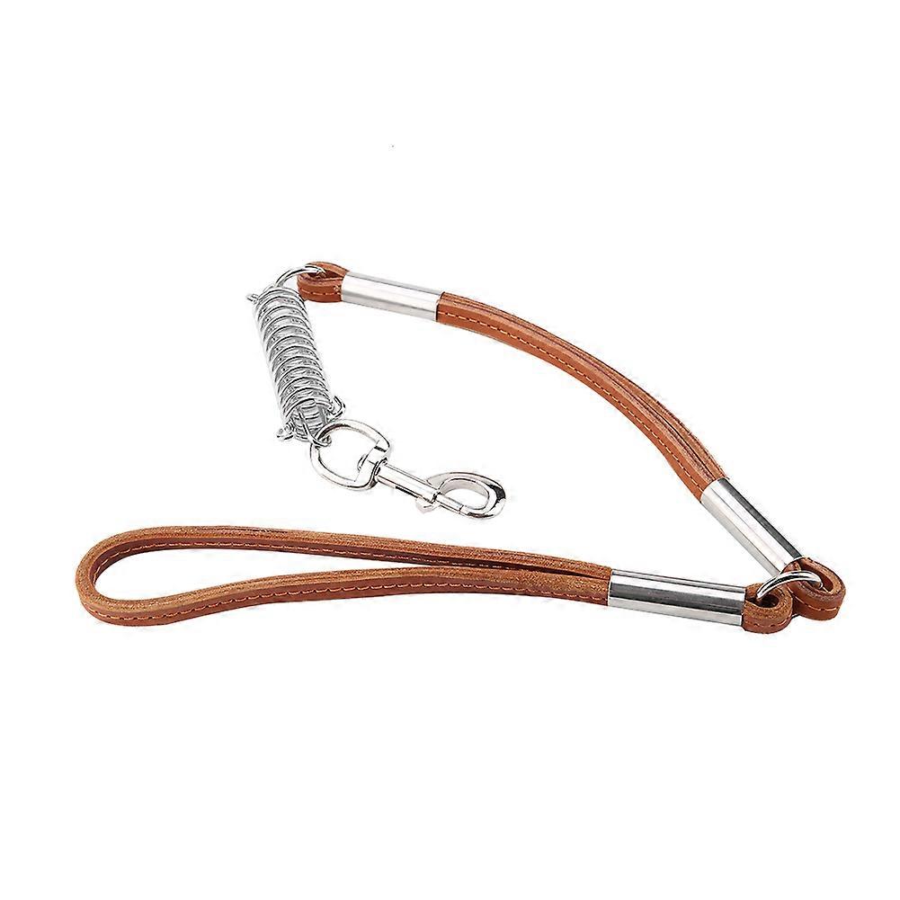 Leather Dog Leash Training Collar Rope Lead Strap Adjustable Length Full Grain Leather Durable