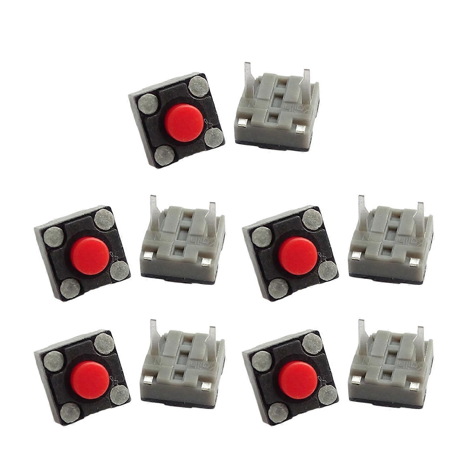 10 Adet Fare Sessiz Mikro Anahtarlar 6x6x4.3mm Gürültü Azaltılmış Çalışma İçin Dikdörtgen Fare Anahtarları Seti