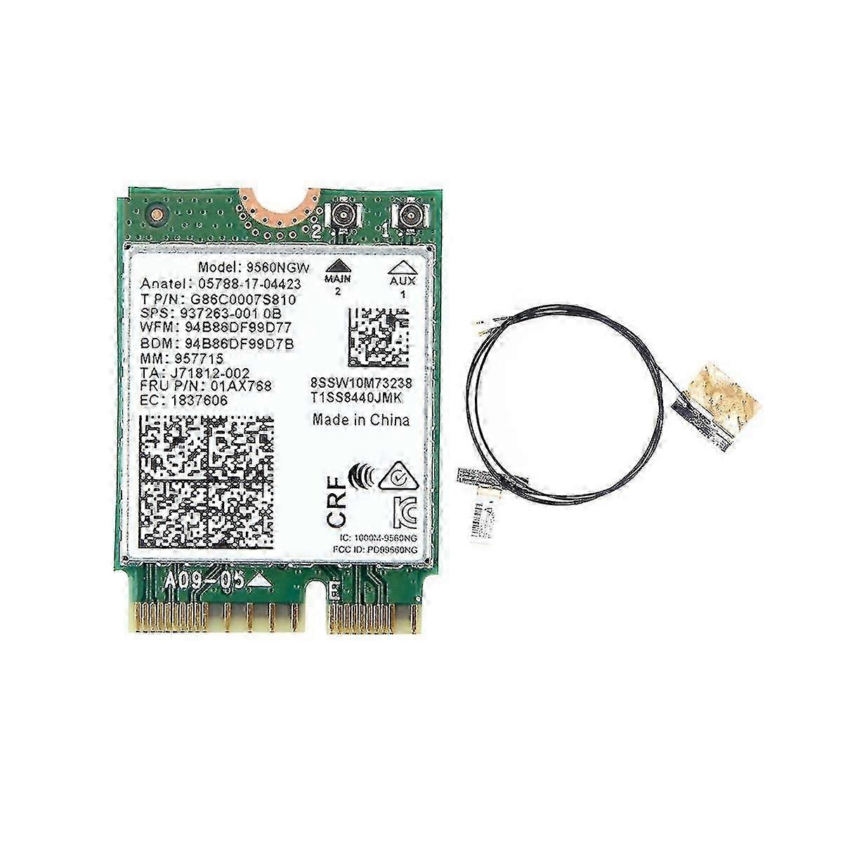 9560NGW WiFiカード+アンテナ1730MbpsワイヤレスAC 9560デュアルバンド2.4G + 5G BT 5.0 802.11Ac M.2 CNVI 9560