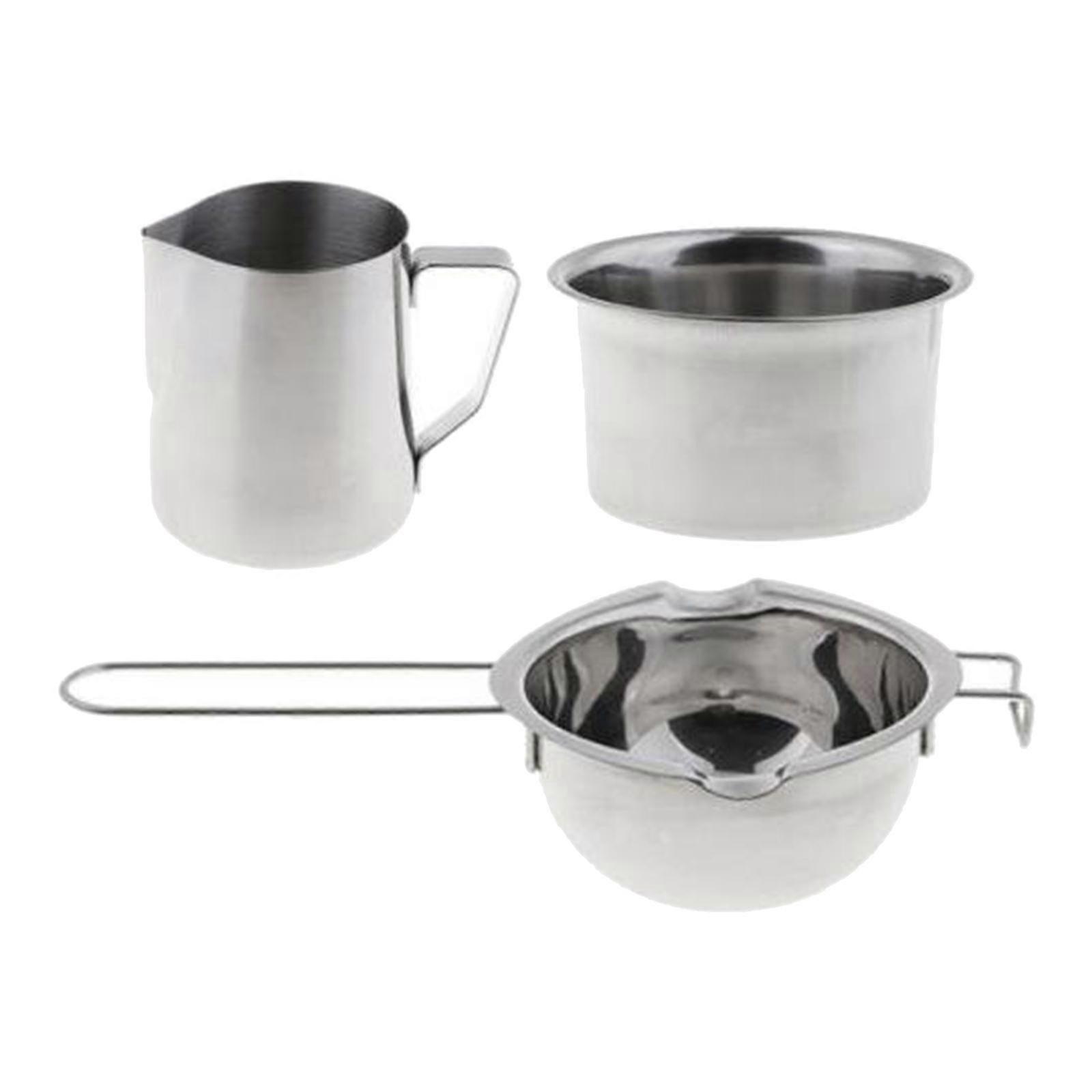 3Pc Wax Candle Melting Pot Double Boiler 600ml Pitcher for DIY Resin Soap Craft