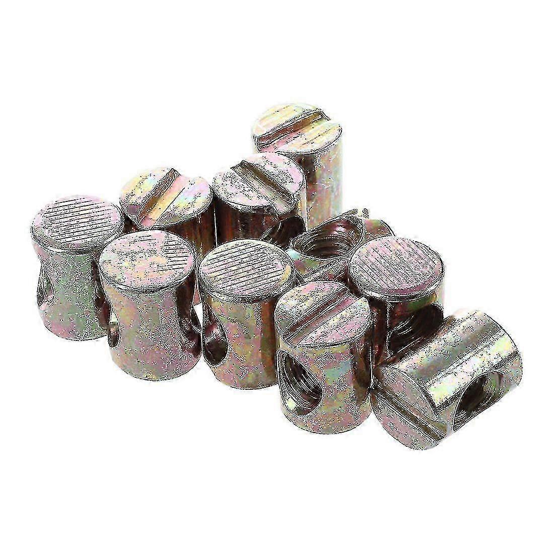 2025 10 stk M6 Barrel Dowel Slotted Møbelmutter For Senger Barnesenger Stoler ^ccgv