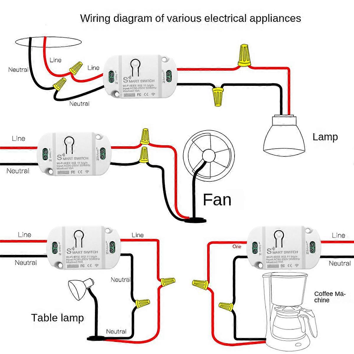 2X Tuya Wifi Smart Switch 10A Wireless Timer Smart Home LED Licht Smart Life APP Sprachsteuerung Auto
