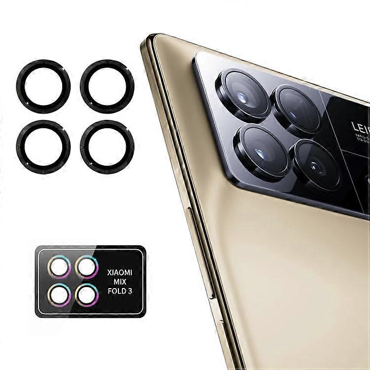 ENKAY HAT PRINCE Compatible For Xiaomi Mix Fold 3 5G 1 Set 9H Hardness Camera Lens Protector with Metal Ring Trim