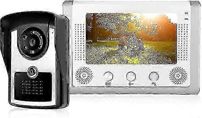 7inch Video Intercom Doorbell, Wired Waterproof Video Door Phone Intercom System, Ir Camera Monitor
