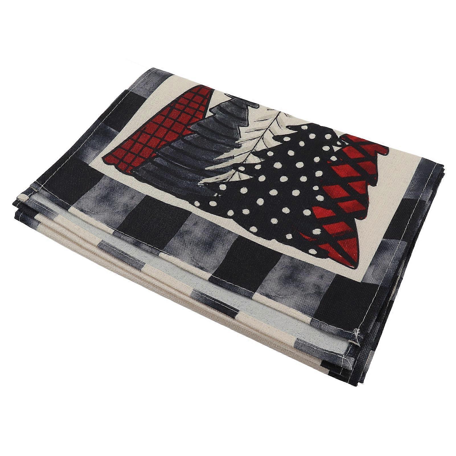 GPB Christmas Tablecloth Decorative Classic Plaid Pattern Polyester Material Easy Cleaning Holiday Style Table Cover for Home Black and White Plaid HM