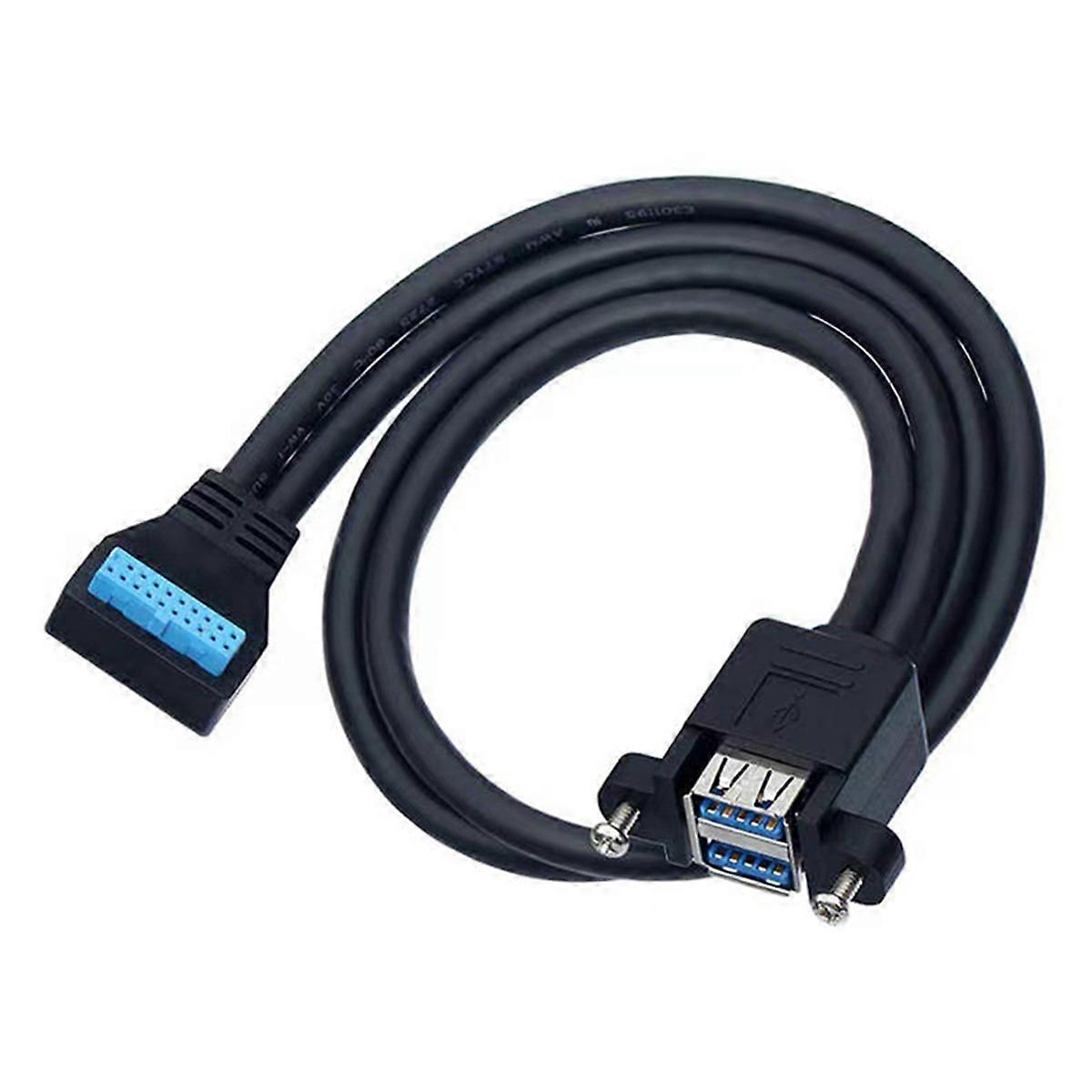 Γωνία UP/Down 90 μοιρών USB 3.0 19/20Pin στη διπλή θηλυκή θύρα USB-A
