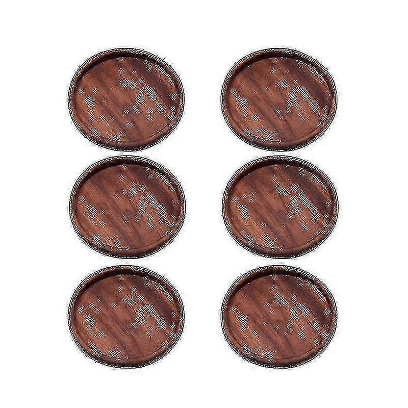 6 Pcs Black Walnut Coaster hwy
