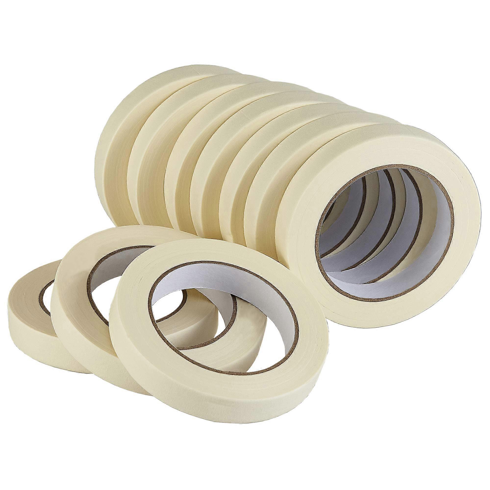 10 Rolls Masking Tape General Purpose Beige White Color for Painting Home